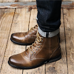 Men's Cowboy Boots Retro Lace-up Martin Boot Round Toe Low Heel Shoes Comfortable and Stylish Footwear for Everyday Wear — photo 8