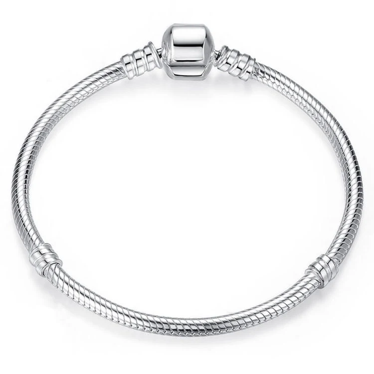 Abotoaduras Lisas S925 Prata Pulseira Fashion Basic, pulseira de prata elegante e minimalista, perfeita para um visual sofisticado e moderno. — foto 1
