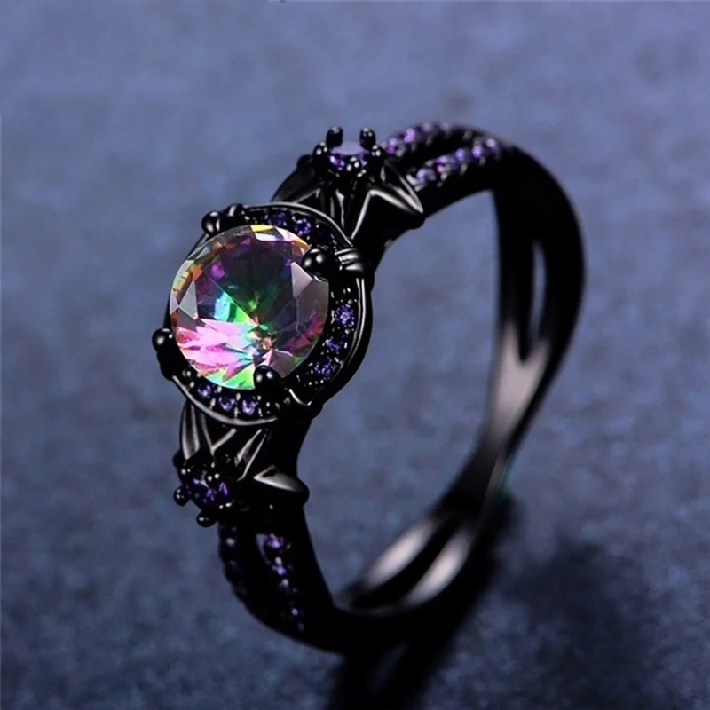 Anello da donna teschio nero oro retrò europeo e americano, un accessorio audace e distintivo per completare il tuo look. — foto 6