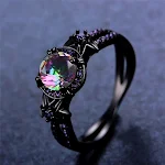 Anello da donna teschio nero oro retrò europeo e americano, un accessorio audace e distintivo per completare il tuo look. — foto 6