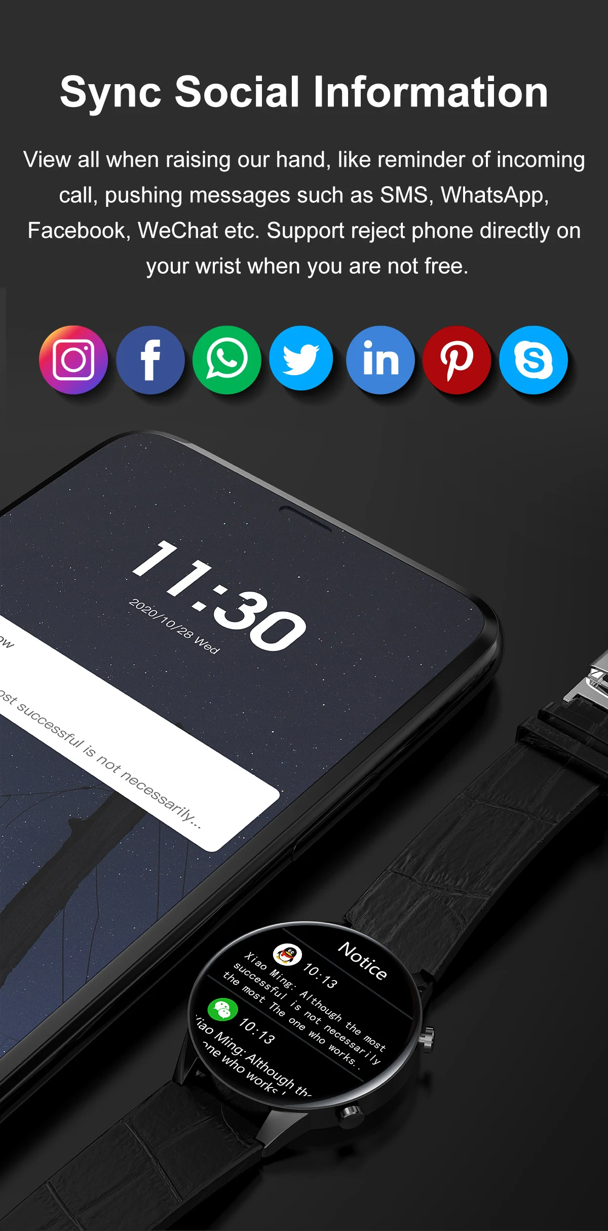 Title 15, LA08 Full Touch Light and Thin Smartbracelet Mo...
