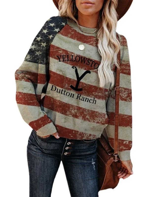 Title 4, Sudadera con estampado Yellowstone Dutton Ranch...