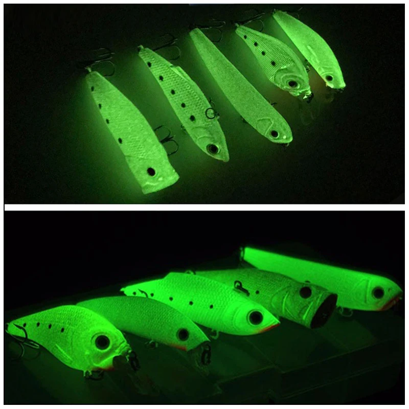Isca Dura Luminosa Submersível com Simulação 3D Fluorescente para Pesca. Atraia peixes com brilho intenso e design realista. — foto 3
