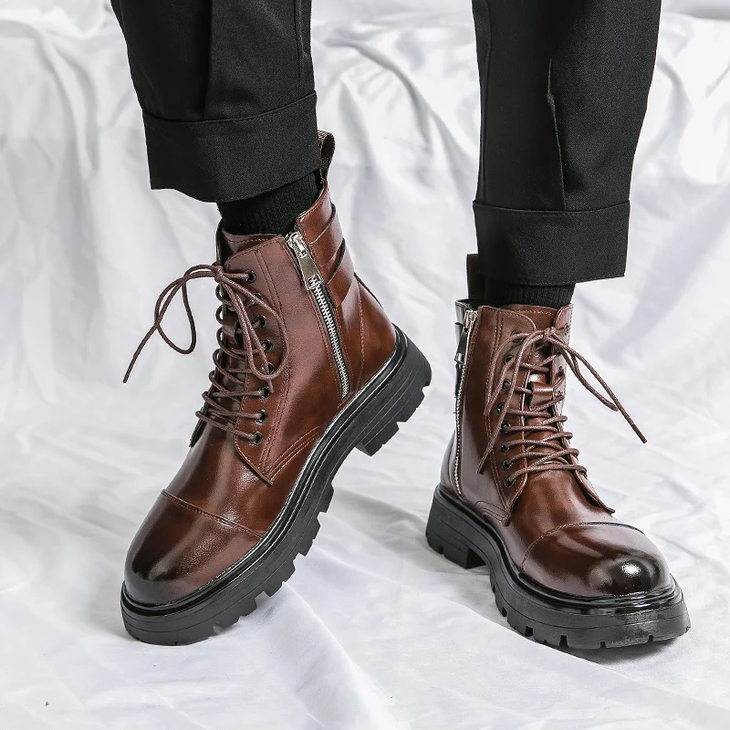 New Mid-top Round Head Chelsea Men's Boots. Comfortable and stylish everyday footwear. Versatile and elegant boots for v — photo 14
