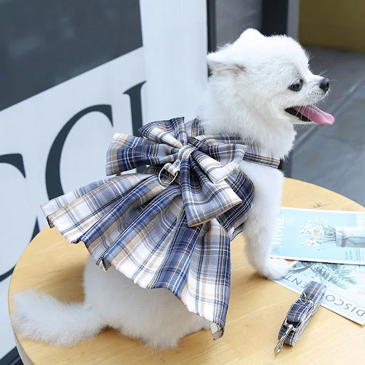 Title 16, Pet Plaid Skirt Chest Strap Hand Holding Rope. ...