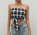 BRIANNA Bandeau Sommer-Plüsch-Top – Dein stilvoller Begleiter für heiße Tage. Dieses Top bietet Komfort, luftigen Sitz und einen trendigen Look. — foto 1