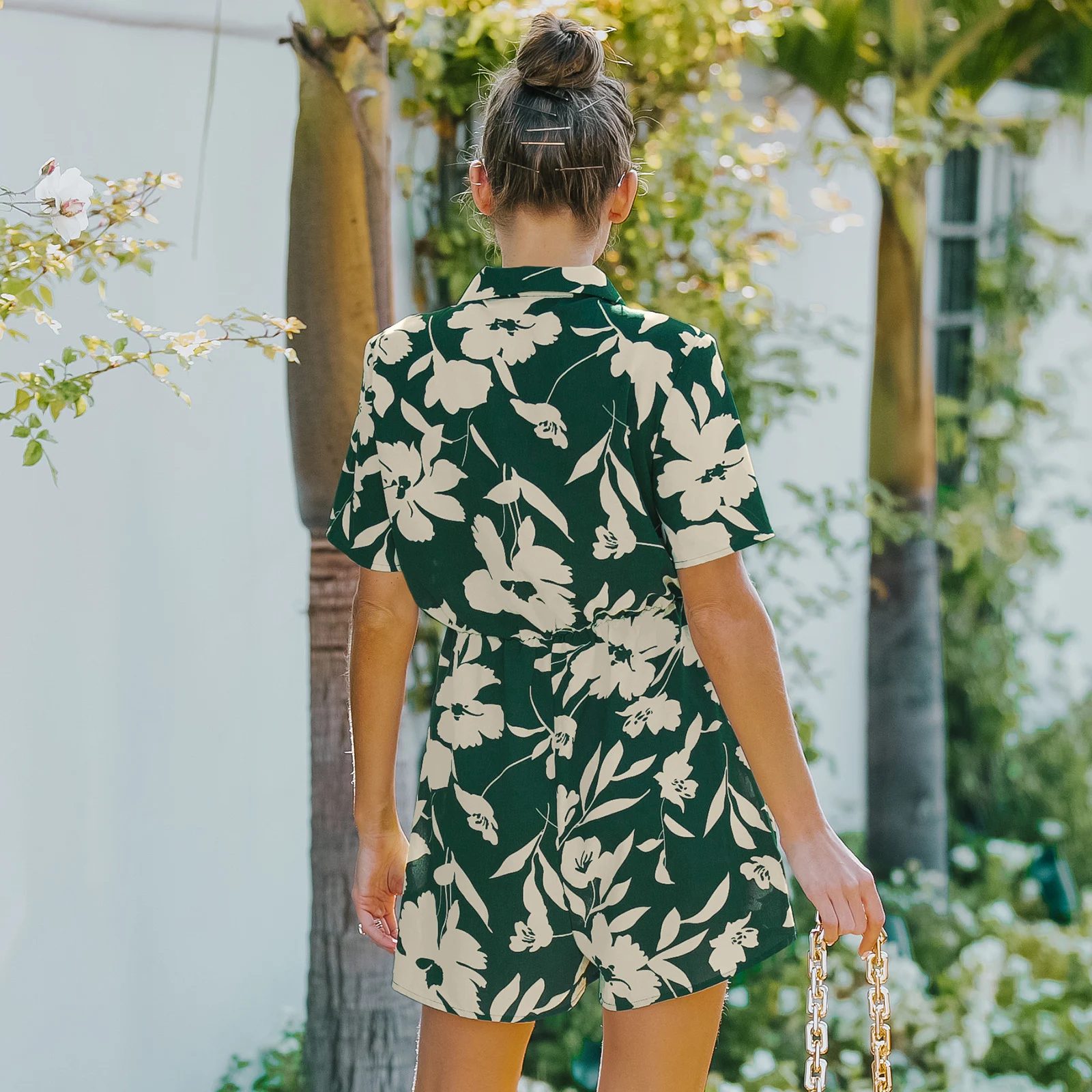 Title 15, Europese en Amerikaanse damesjumpsuit met print