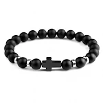 Pulseira Tigereye com contas cruzadas, para proteção e estilo. Joia espiritual masculina ou feminina, presente perfeito. — foto 8