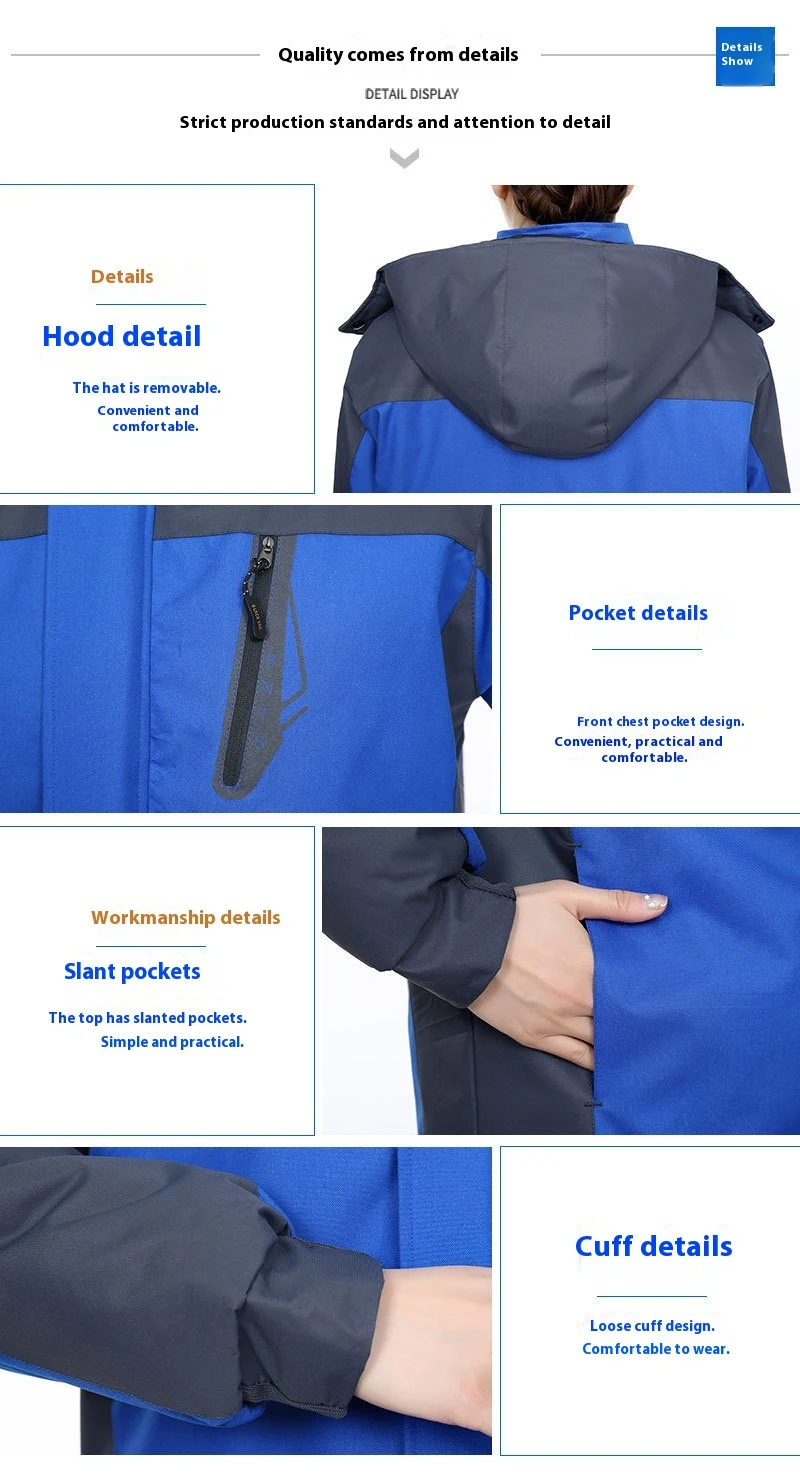 Title 4, Cold-proof Waterproof Winter Hooded Work Cotton...