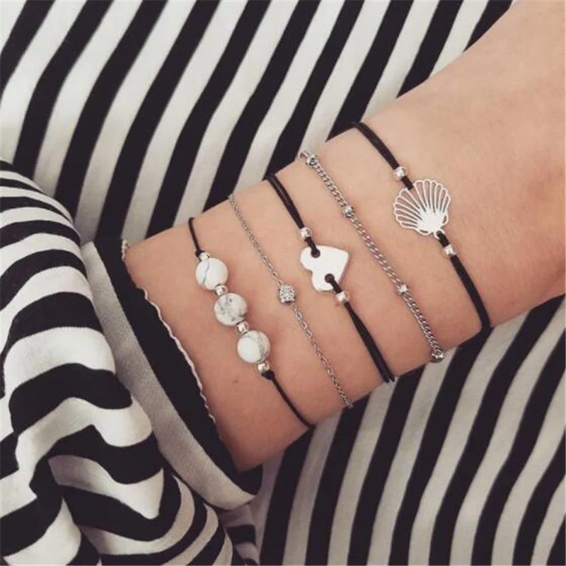 Title 6, Pulseira feminina estilo étnico boêmio com conc...