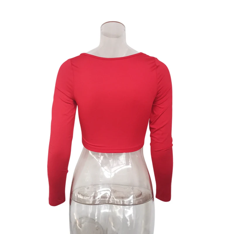 Title 12, Dames-T-shirt met vierkante hals en lange mouwen