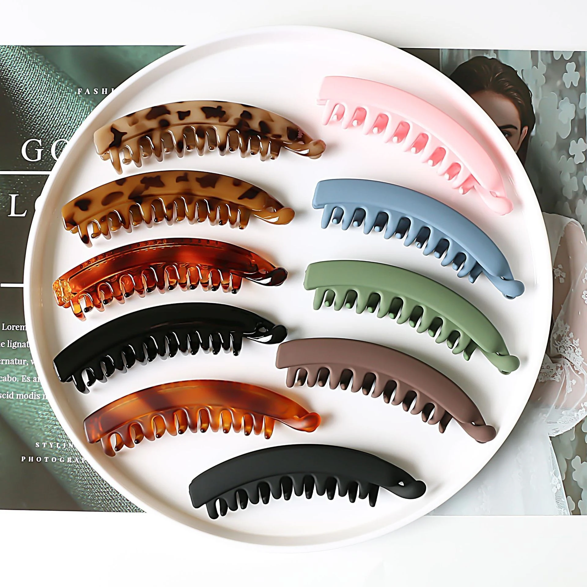 Horquilla media luna sencilla, extra gruesa para accesorios de cabello, sujeción fuerte, peinados fáciles y elegantes. — foto 15