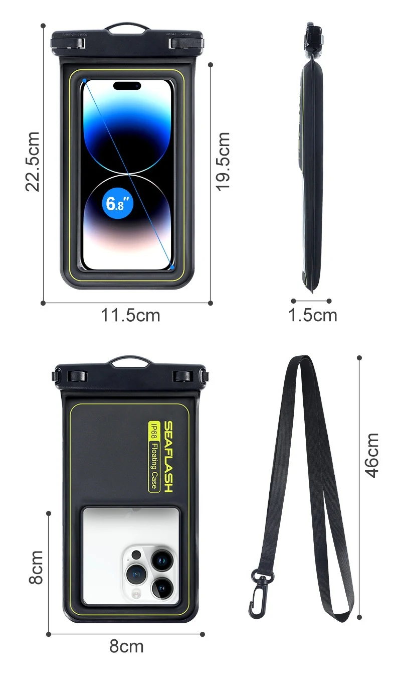 Title 5, Bolsa à prova dágua flutuante para celular gra...