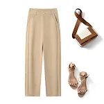 Calças de terno de cintura alta femininas primavera e outono novas calças harém casuais soltas. Conforto e estilo para o seu dia a dia. — foto 4