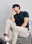 Men's Summer Casual Stylish Solid Color Slim Fit Knit Short Sleeve Lapel Half Sleeve Shirt, perfect for warm weather. — photo 28