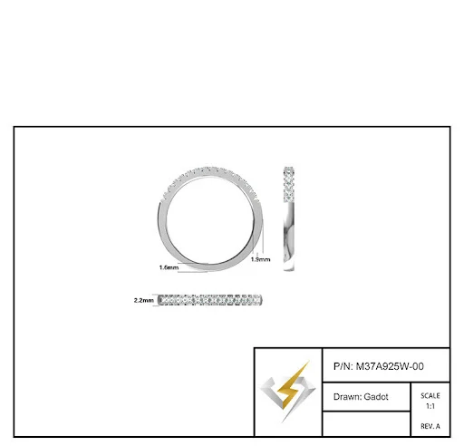 Title 1, Anel de moissanite com banho de platina S925, b...