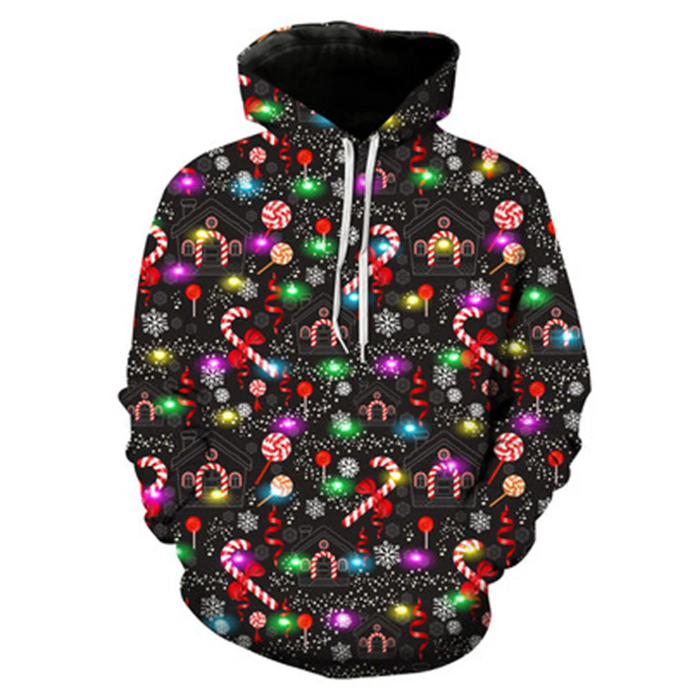 Hoodie de poliéster de manga comprida com estampa de Natal — foto 6