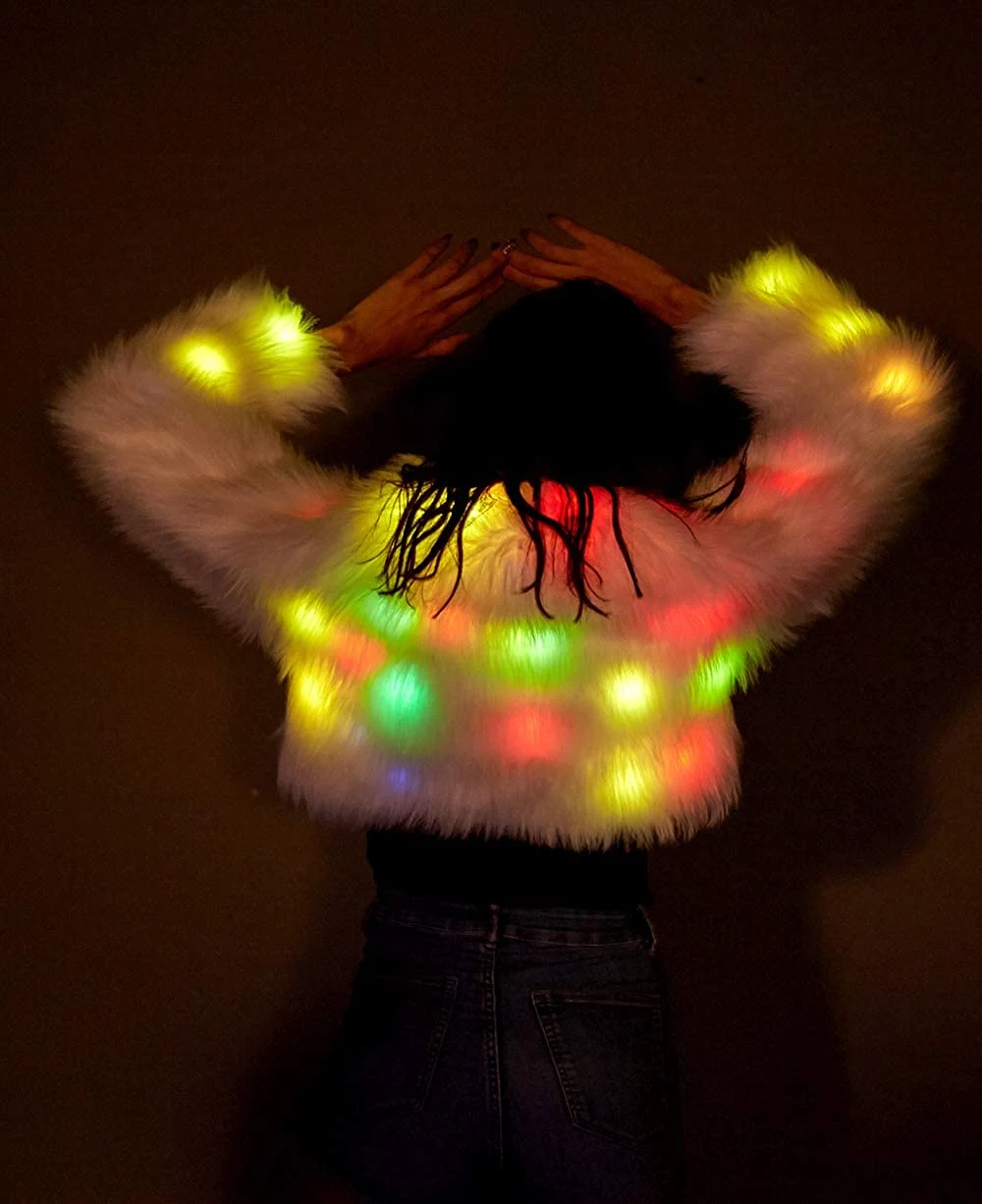 Title 2, LED Light Show Fur Coat. Create an amazing ligh...
