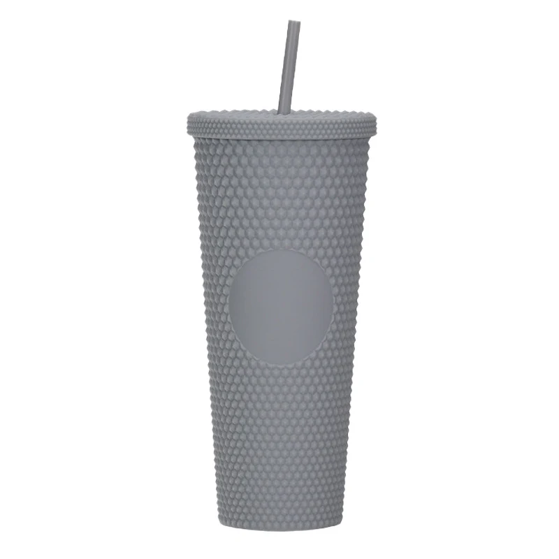 Double Studded Plastic Straw Cup Large 710ml Capacity Creative Durian Cup Portable Diamond Cup Perfect for Cold Drinks. — photo 3