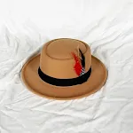 Small Flat Top Men's Old White Felt Top Hat, a lightweight and stylish cap, perfect for costumes, parties or special eve — photo 7