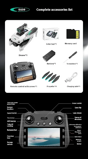 Title 11, Drone S159 avec GPS, écran HD, retour automatiq...