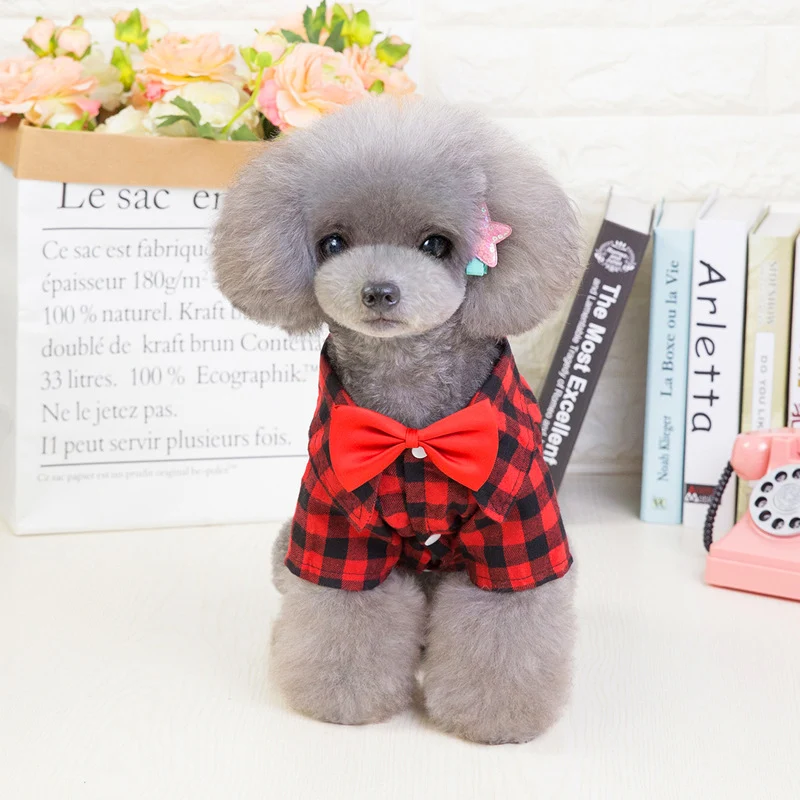 Title 12, New Dog Plaid Shirt European and American Style...