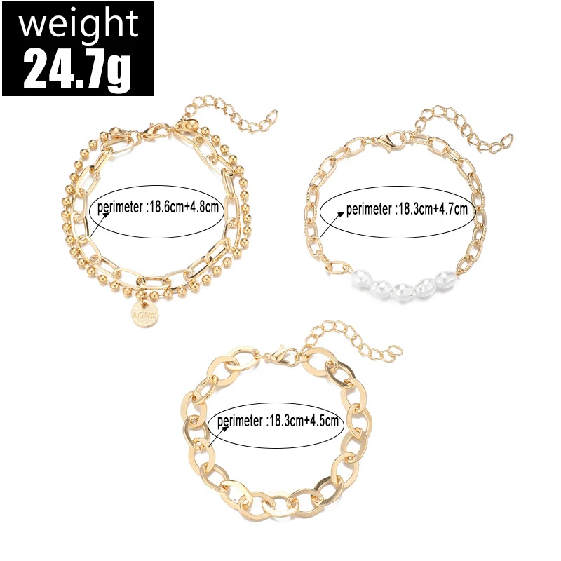 Pulseira Combinação de Amor com Letras Inglesas e Corrente Grossa, um Acessório Fashion para Expressar Seu Amor com Estilo e Sofisticação — foto 6