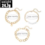 Pulseira Combinação de Amor com Letras Inglesas e Corrente Grossa, um Acessório Fashion para Expressar Seu Amor com Estilo e Sofisticação — foto 6