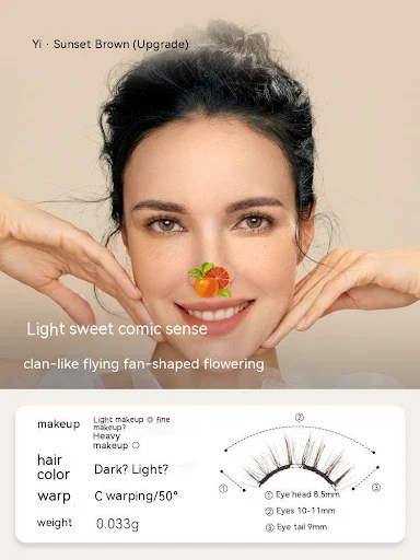 Title 6, Soft Magnetic False Eyelashes Zero Glue Lightwe...