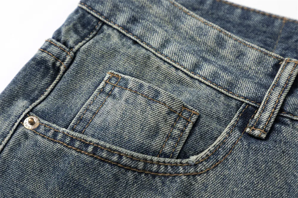 Distressed Trousers Herren American High Street Trendige Mode Bequeme Passform Stylischer Look Moderner Stil Für Jungs — foto 10