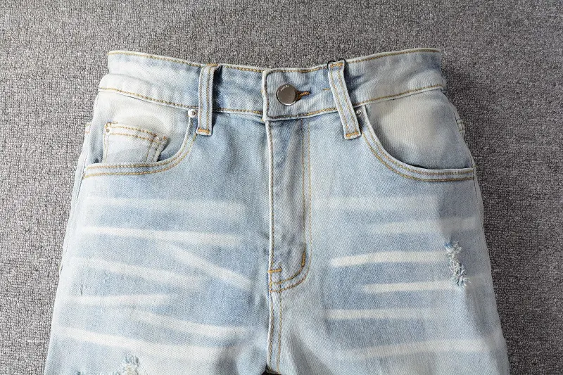 Title 5, Slightly Elastic Cotton Tattered Skinny Jeans f...