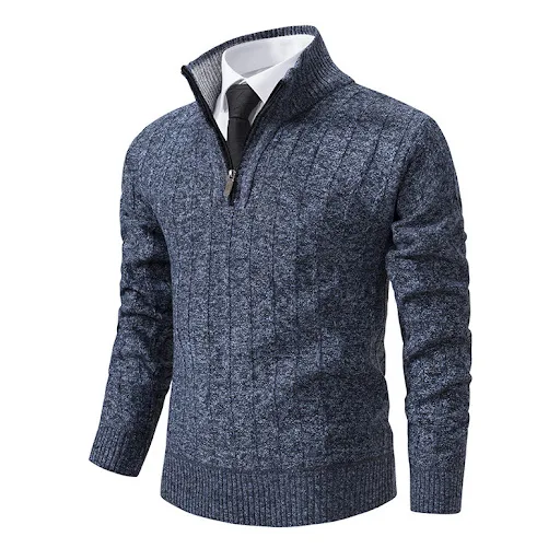 Title 9, Suéter masculino de fleece com gola alta e zípe...