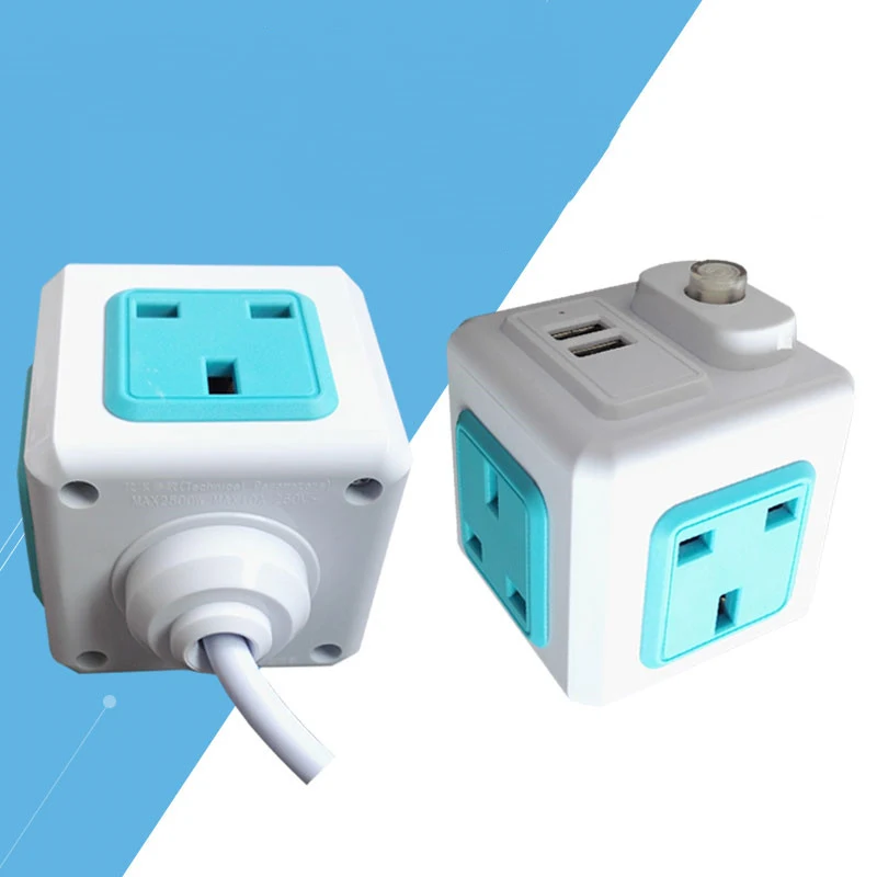 Title 3, Cube Socket 13A Multi-Function Power Strip with...
