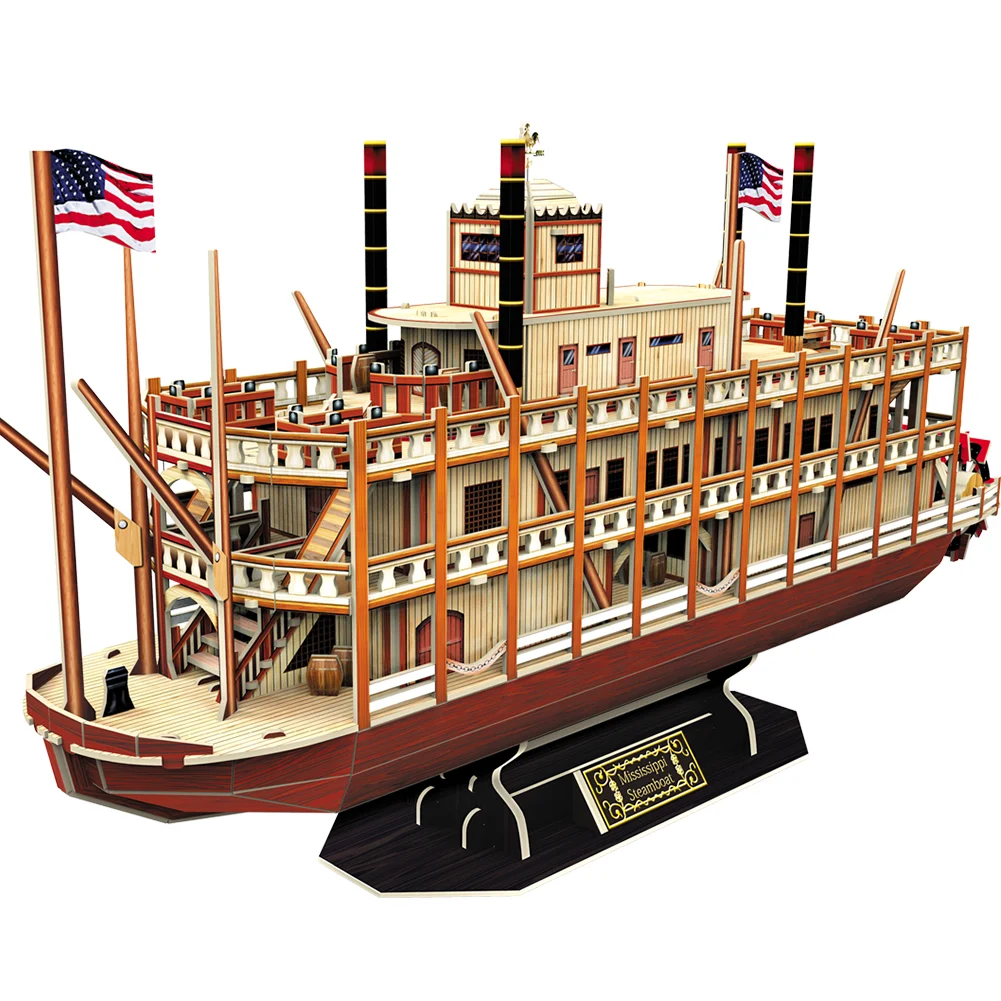 3D Stereo Puzzle Mississippi River Steamboat Model Paper, a fun and relaxing hobby to build a detailed and realistic ste — photo 2