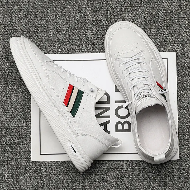 Chaussures décontractées d'été respirantes pour étudiants, tendance, petites, blanches, paresseuses et à augmentation interne. — photo 6