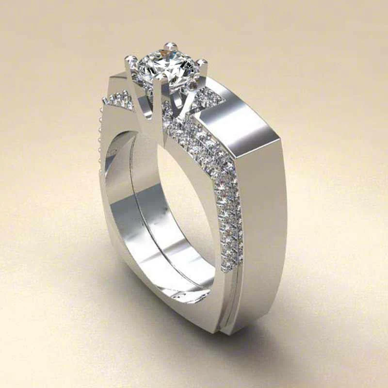 Anel Feminino com Zircônia Incrustada Joia elegante e charmosa para mulheres Design sofisticado que adiciona brilho e sofisticação ao seu visual — foto 1