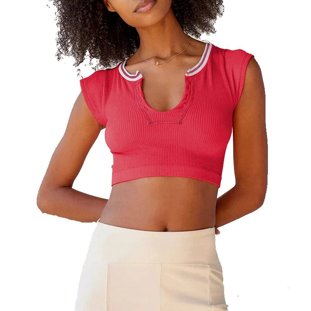 Title 4, Womens Short-sleeved Slim-fit Ultra-short Sexy...
