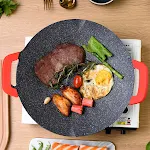 Outdoor Korean BBQ Plate Round Maifan Stone. Experience authentic Korean BBQ with even cooking and easy cleaning. Perfec — photo 4