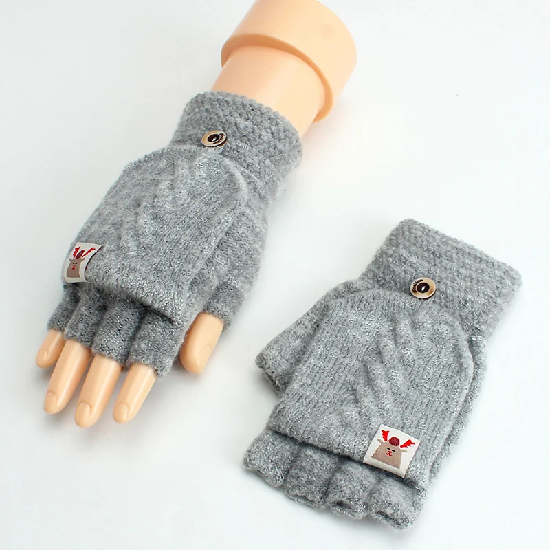 Title 4, Thin Woolen Knitted Solid Color Clamshell Half-...