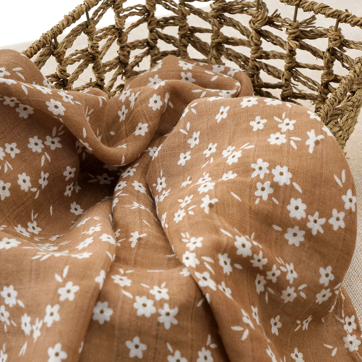 Simples imprimido recém-nascido bebê de bambu algodão de algodão Blankt-shag — foto 52