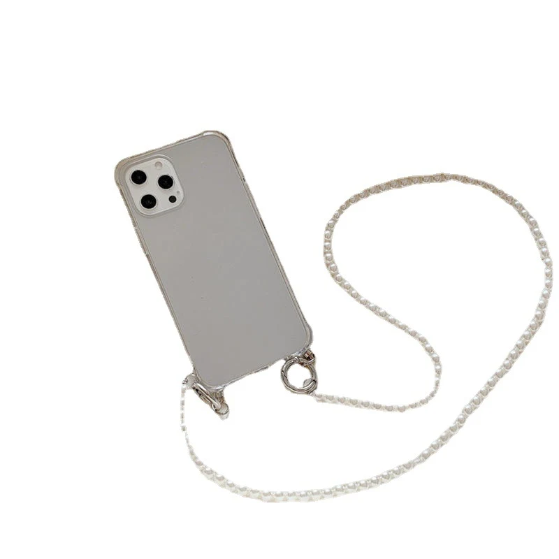 Title 5, Capinha de telefone transparente com corrente d...