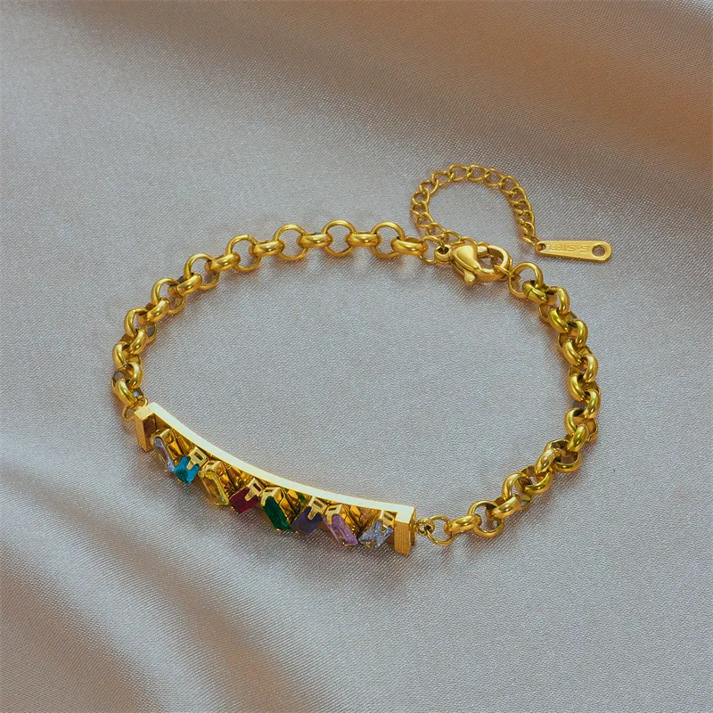 Pulseira de diamante transparente com listras coloridas retrô para mulheres, um acessório estiloso para um toque de glamour e sofisticação. — foto 1