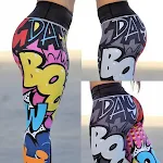 Printed Pants Slim Yoga Pants Sports Leggings Women Breathable and Elastic for Fitness, Running, and Exercise Comfortabl — photo 3