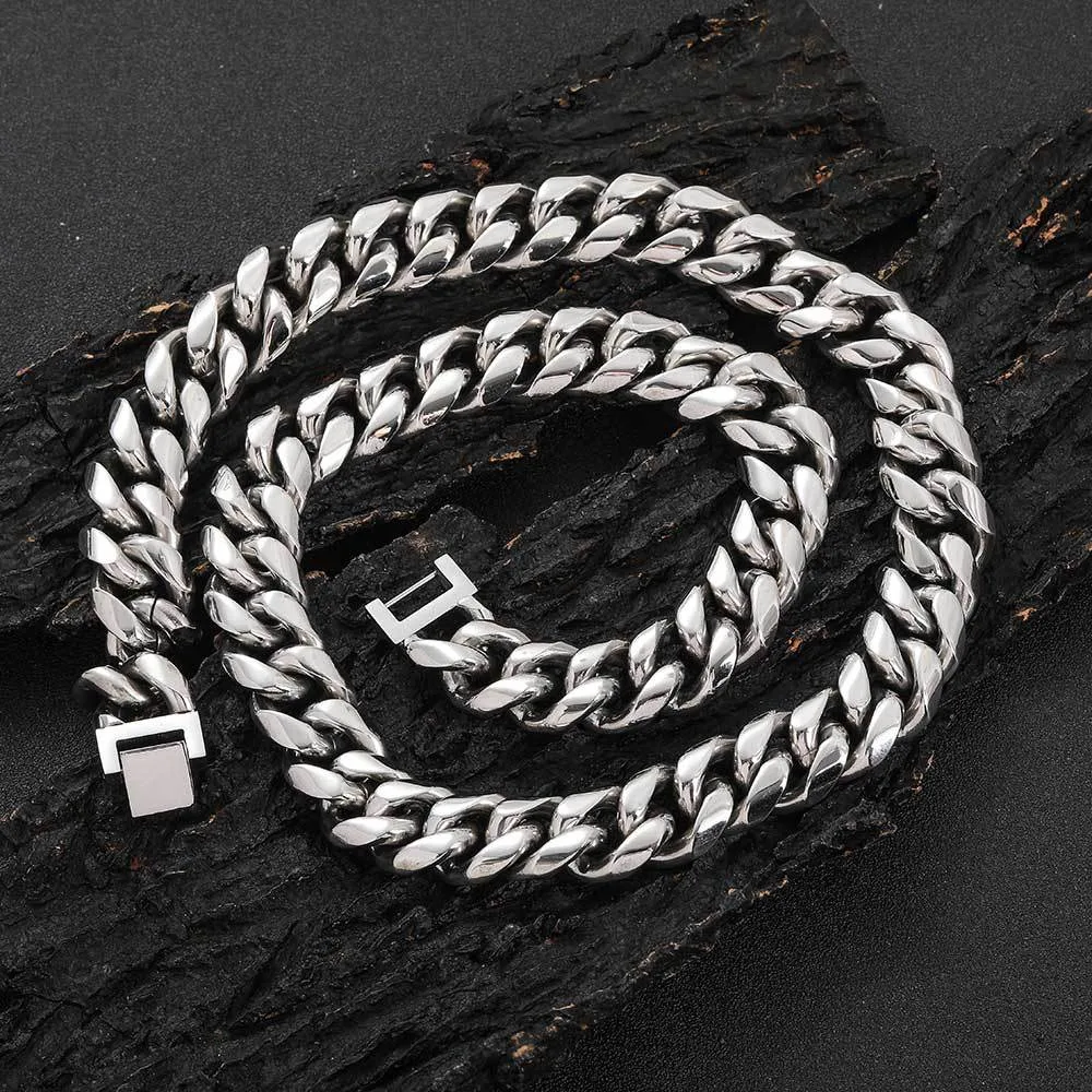 Colar Hip Hop Aço Inoxidável Joia de Marca Masculina Fivela Redonda Moagem Design Moderno e Durável Estilo Fashion — foto 7