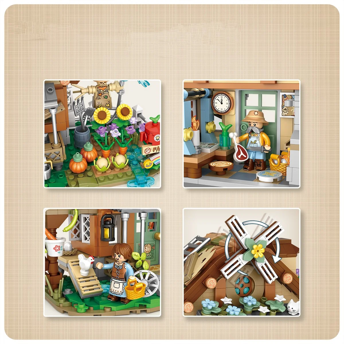 Blocos de Montar de Partículas Pequenas Casa de Outono Fazenda Mini Modelo. Estimula a criatividade, coordenação e horas de diversão montando. — foto 4