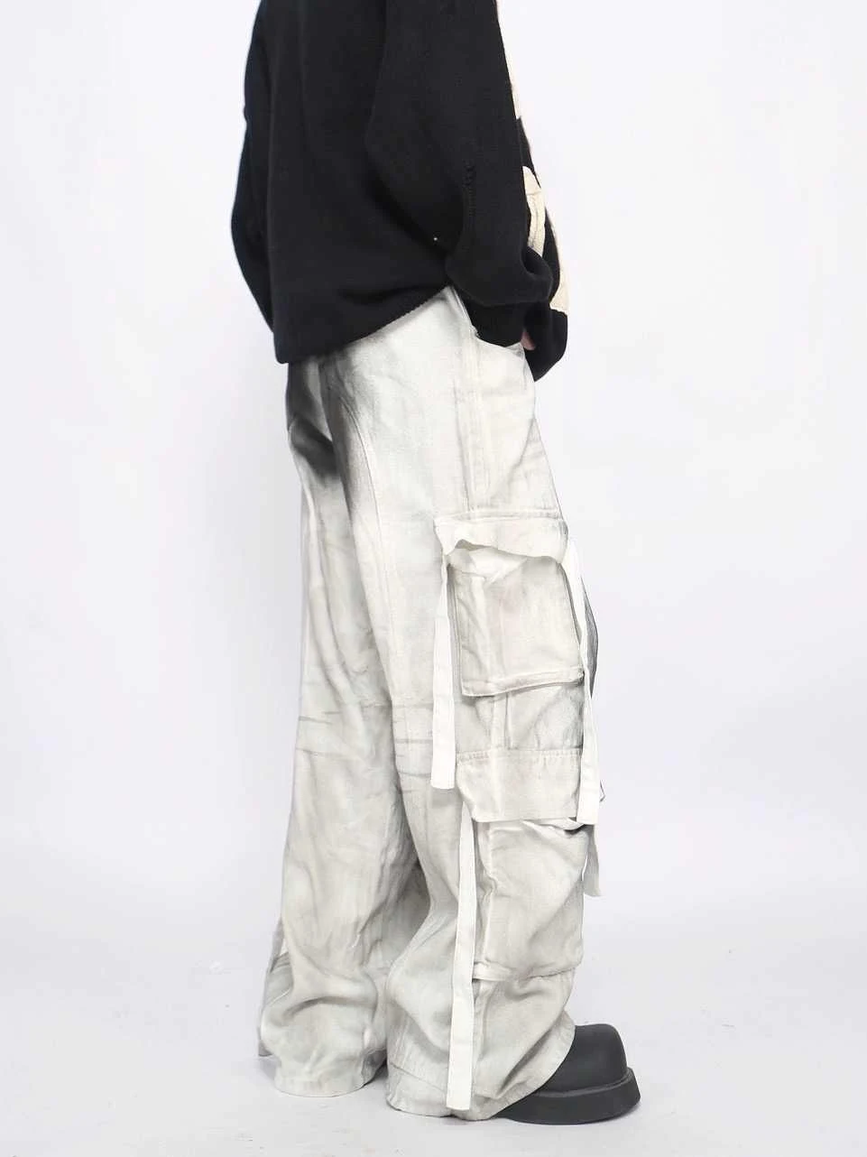 Splash Ink Herren Cargo Hose Locker Gerade Bequem mit Mehreren Taschen und Wisch Effekt Streetwear Style für Männer — foto 1
