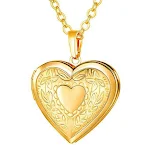 Colar com pingente de caixa de foto em forma de coração Fashion Commuter feminino, personalize e use suas fotos favoritas sempre com você. — foto 5