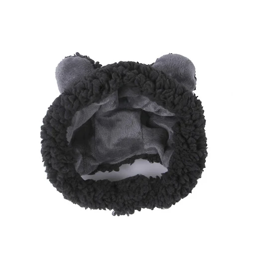 Cute Bear Shaped Hat For Cat Christmas Protective Pet Dogs Cosplay Head Wear York Solid Color Winter Kitten Costume Acce — photo 1