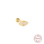 Brinco de cartilagem perfurado de olho grego único em prata S925 com diamante, elegância e proteção para o seu dia a dia. — foto 3