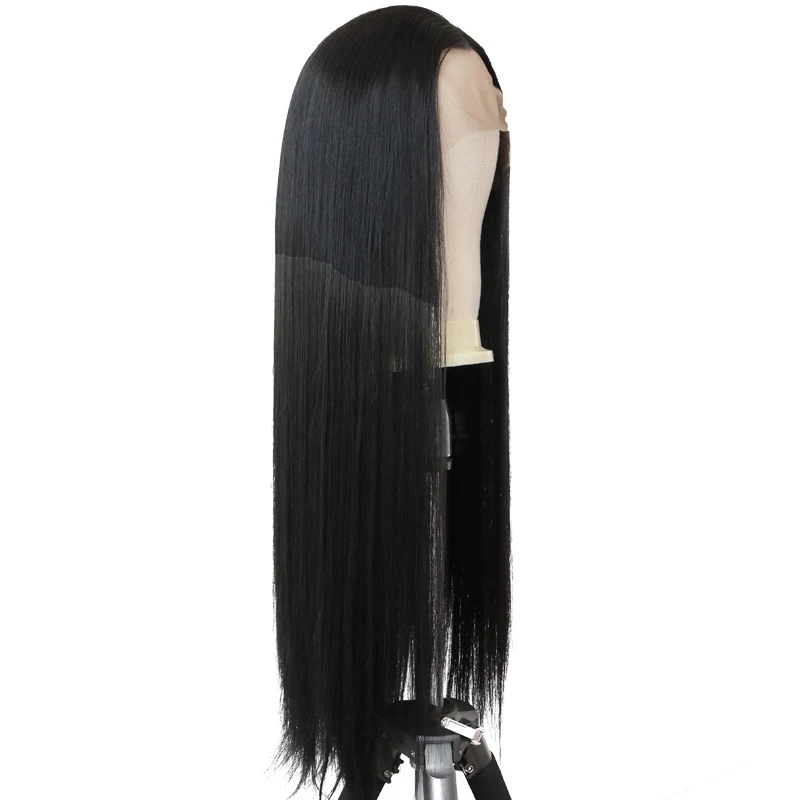 Peruca Feminina Front Lace, Longa e Lisa, Fibra Química. Cabelo Lindo e Natural, Fácil de Colocar, Ideal para Festas e Uso Diário com Conforto. — foto 5